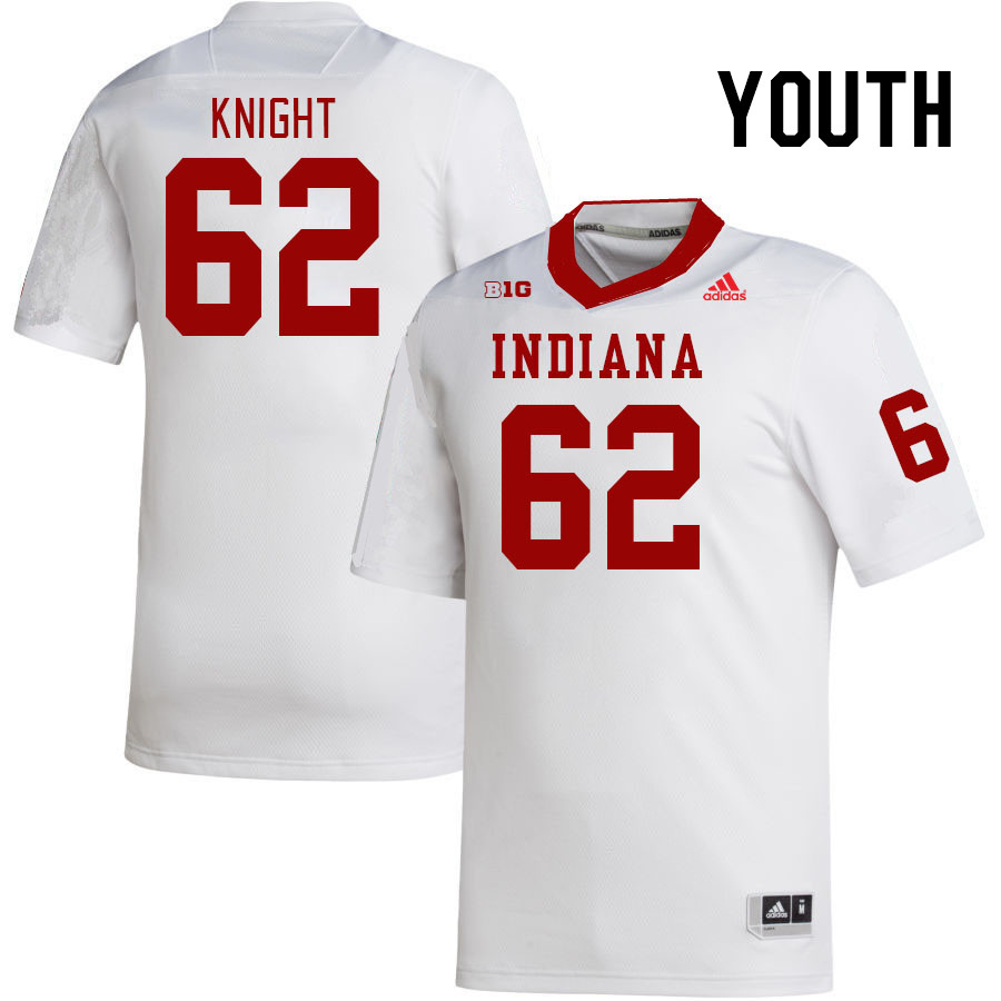 Youth #62 Cameron Knight Indiana Hoosiers College Football Jerseys Stitched-White